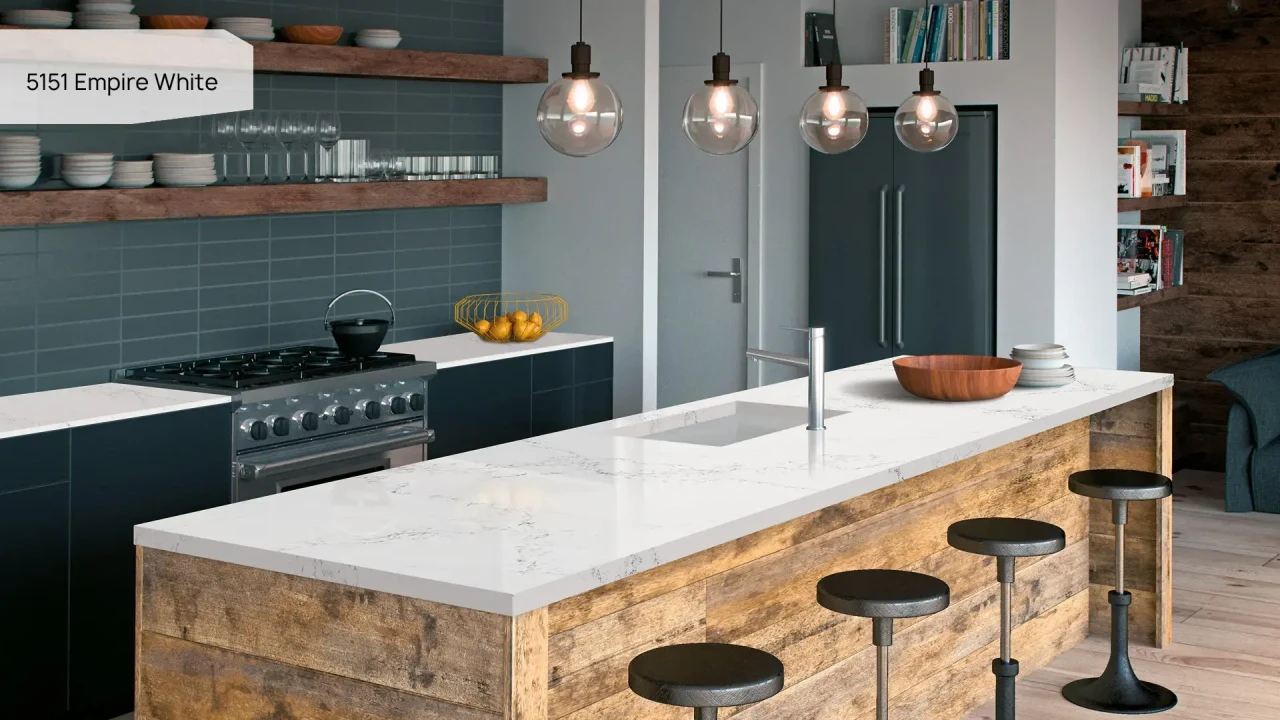 Caesarstone 5151 Empire White в интерьере