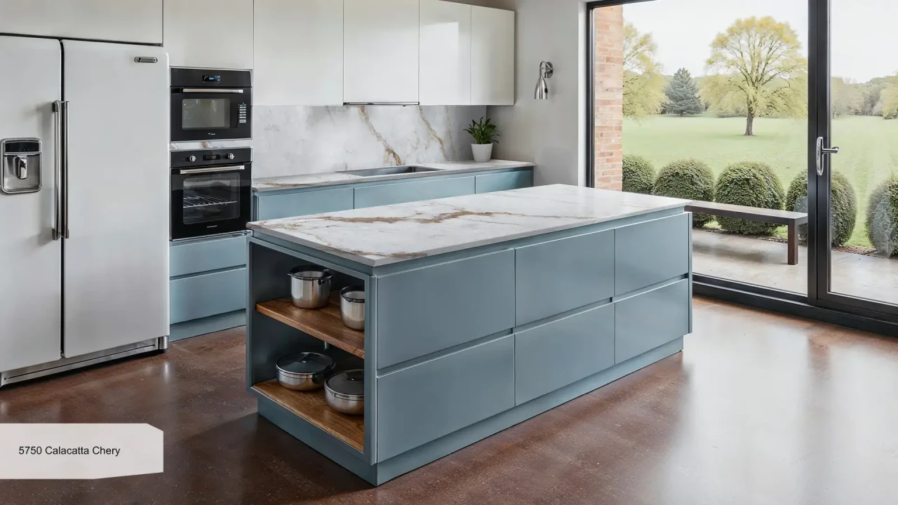 Avant Quartz 5750 Calacatta Chery в інтер'єрі