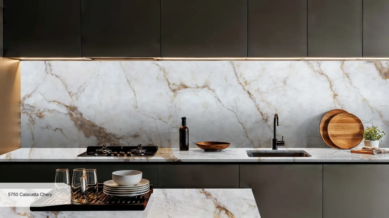 Avant Quartz 5750 Calacatta Chery в інтер'єрі