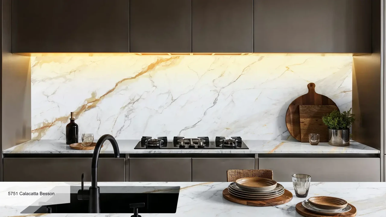 Avant Quartz 5751 Calacatta Besson в інтер'єрі