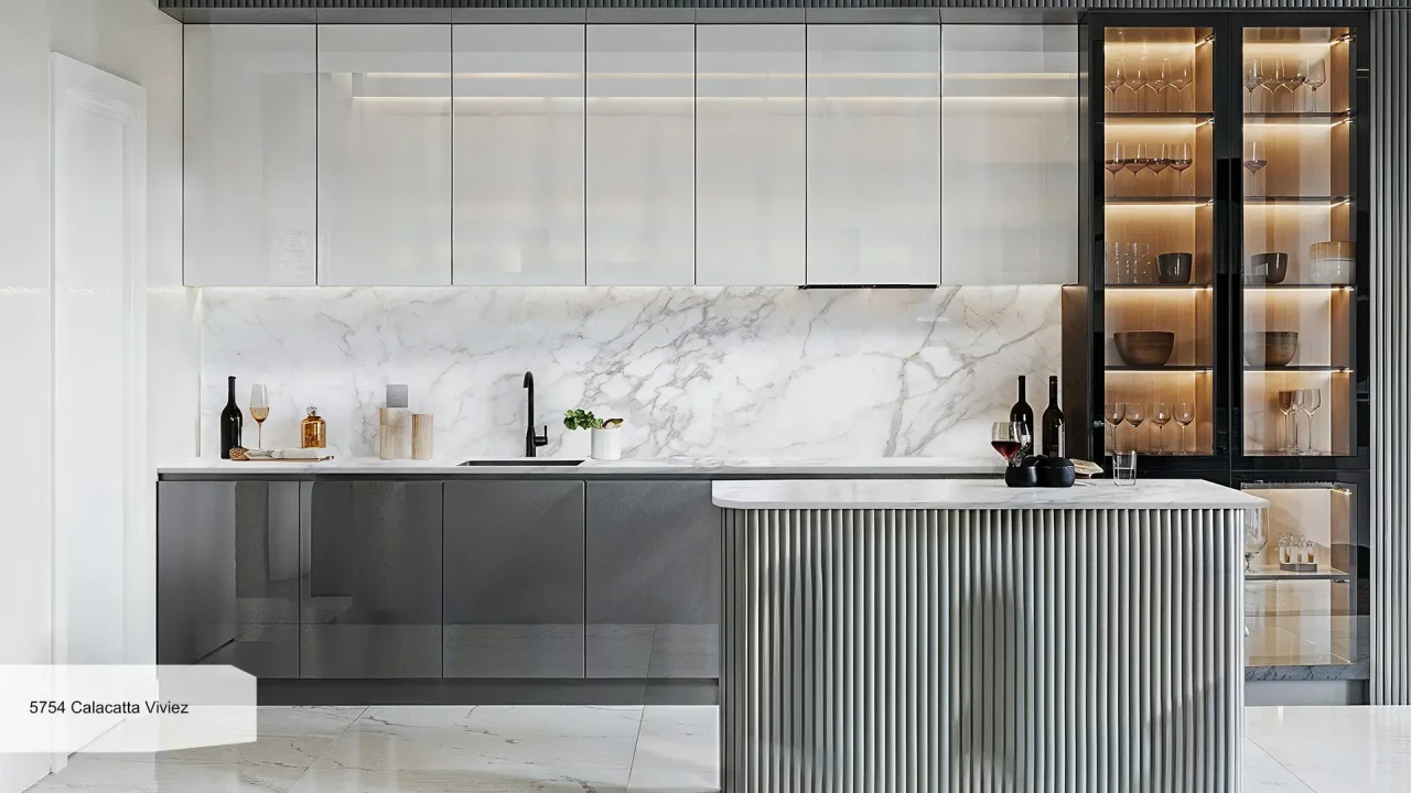 Avant Quartz 5754 Calacatta Viviez в інтер'єрі