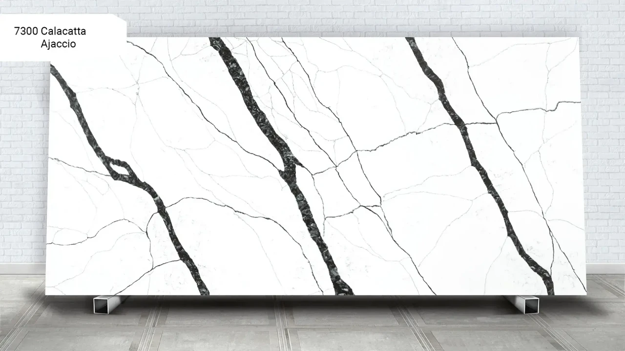 Avant Quartz 7300 Calacatta Ajaccio в інтер'єрі