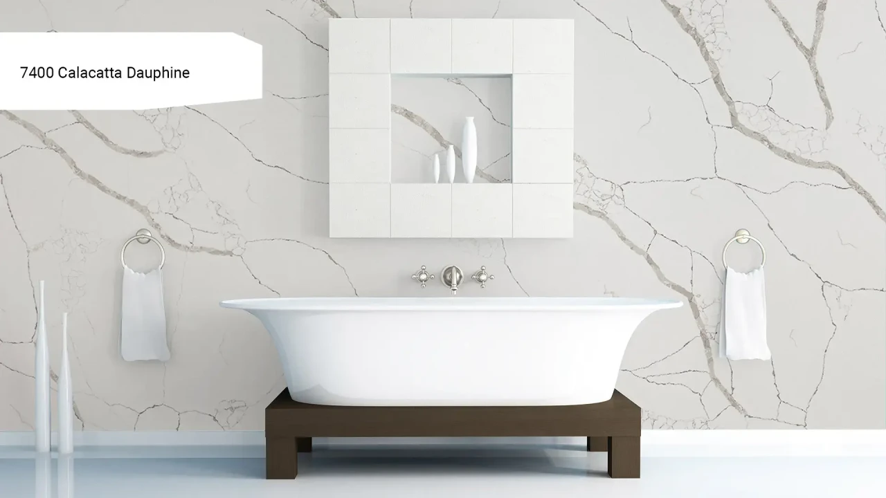 Avant Quartz 7400 Calacatta Dauphine в інтер'єрі