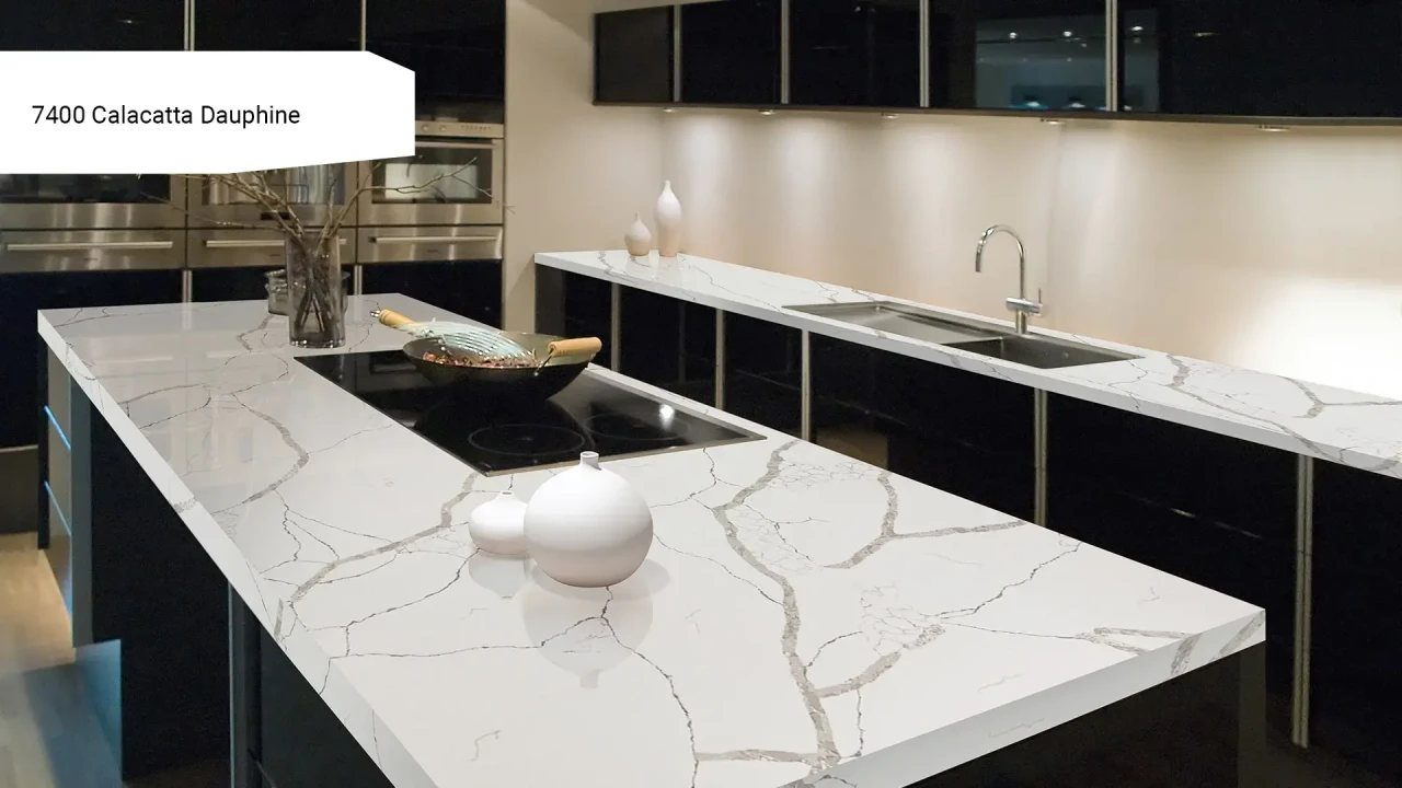 Avant Quartz 7400 Calacatta Dauphine в інтер'єрі