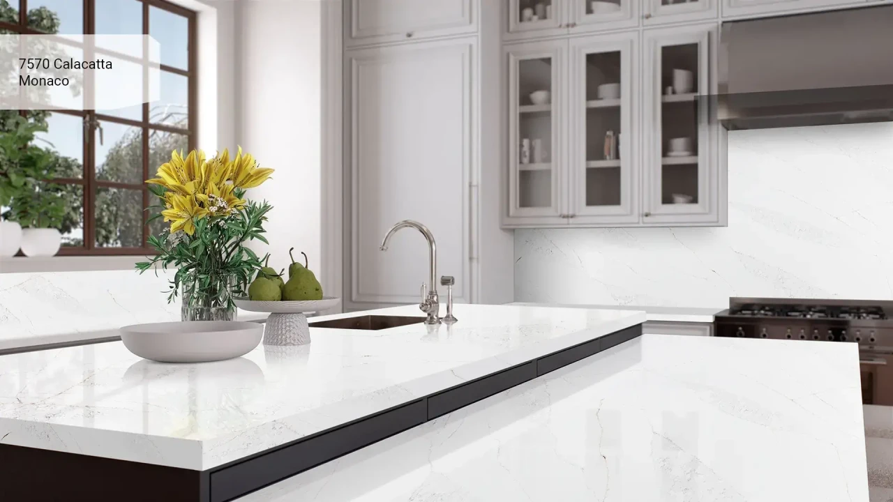 Avant Quartz 7570 Calacatta Monaco в інтер'єрі