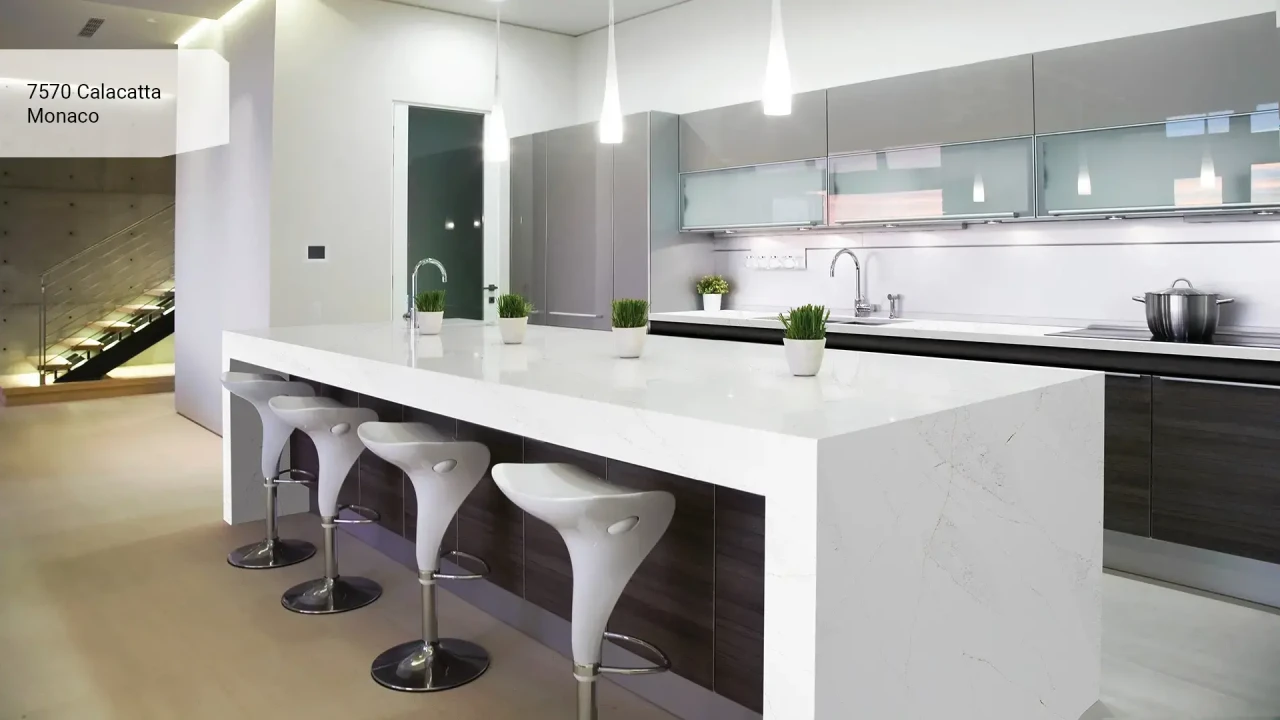 Avant Quartz 7570 Calacatta Monaco в інтер'єрі