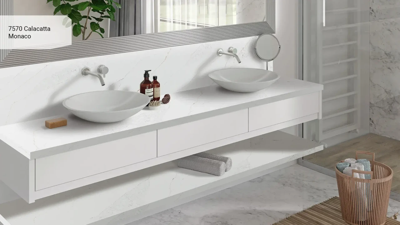 Avant Quartz 7570 Calacatta Monaco в інтер'єрі