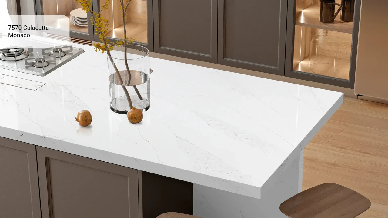 Avant Quartz 7570 Calacatta Monaco в інтер'єрі