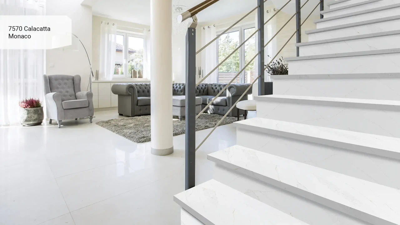 Avant Quartz 7570 Calacatta Monaco в інтер'єрі