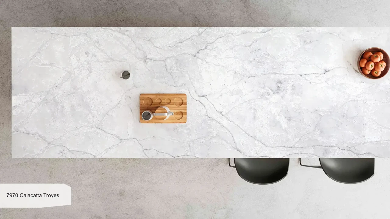 Avant Quartz 7970 Calacatta Troyes в інтер'єрі