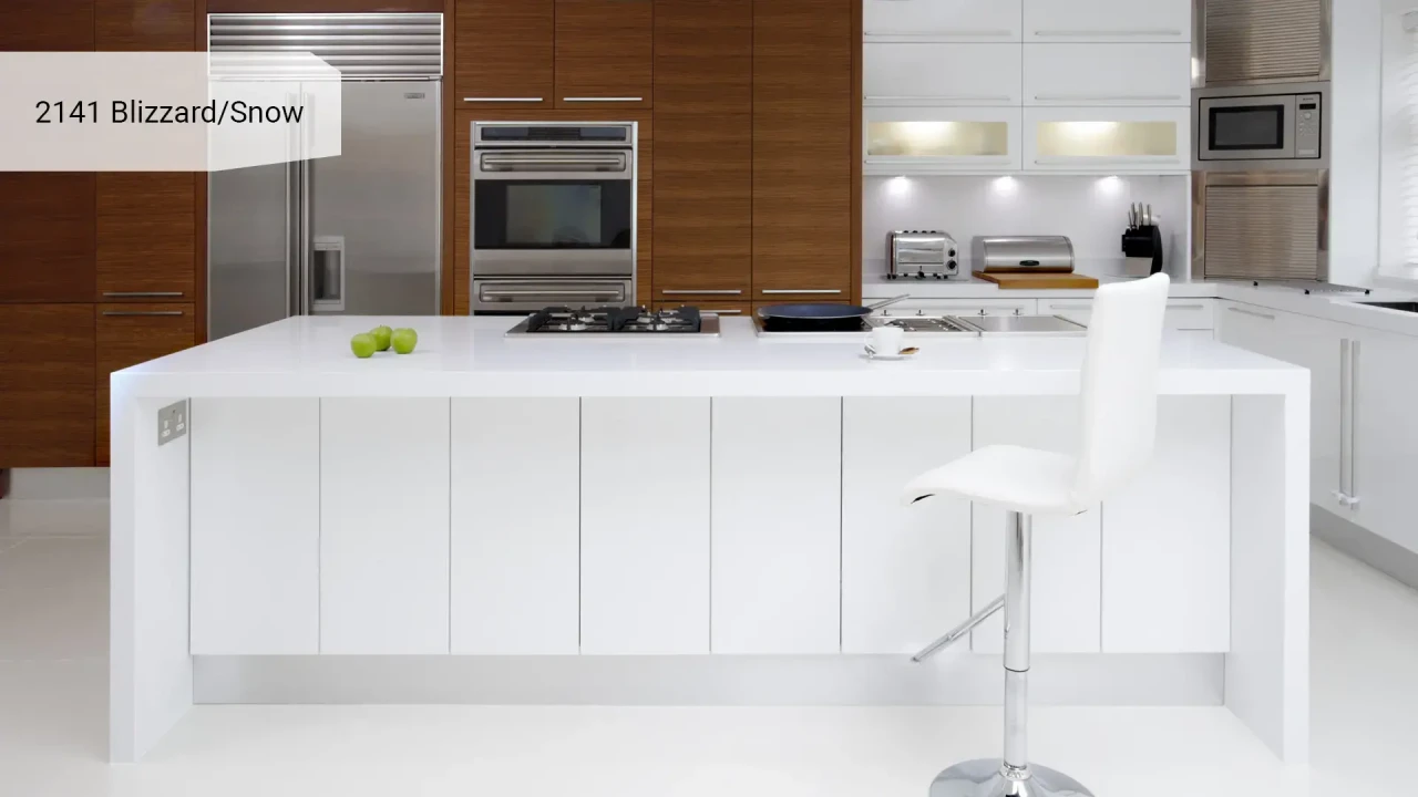 Caesarstone 2141 Snow в интерьере