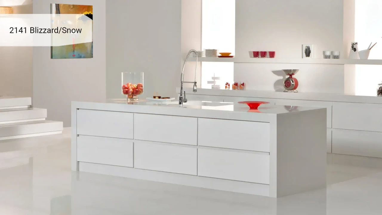 Caesarstone 2141 Snow в интерьере