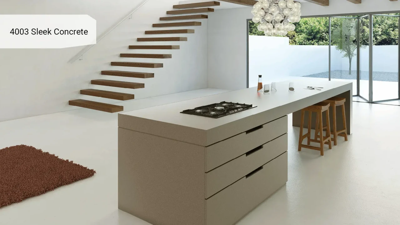 Caesarstone 4003 Sleek Concrete в інтер'єрі