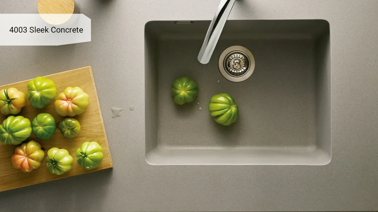 Caesarstone 4003 Sleek Concrete в інтер'єрі