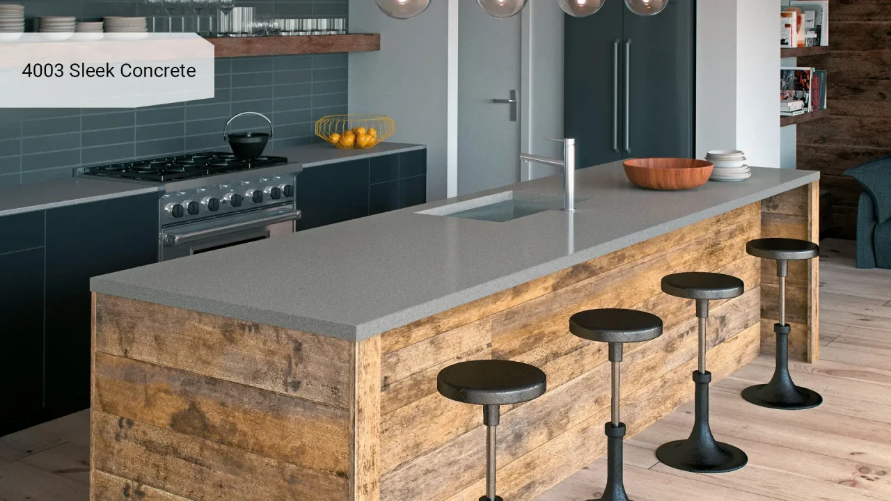 Caesarstone 4003 Sleek Concrete в інтер'єрі