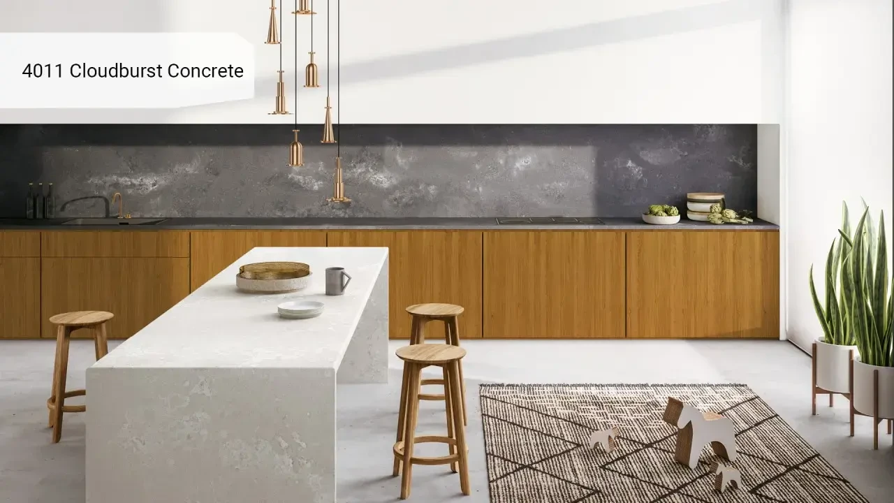 Caesarstone 4011 Cloudburst Concrete в інтер'єрі