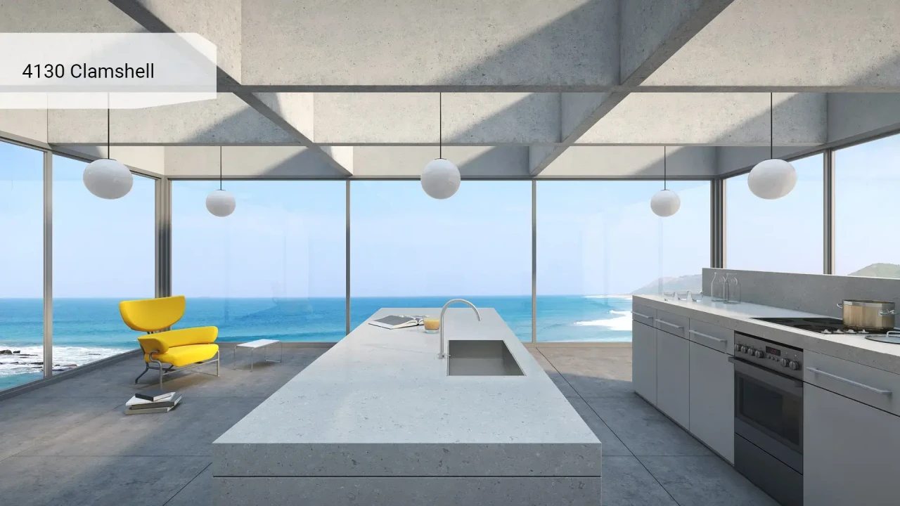 Caesarstone 4130 Clamshell в інтер'єрі