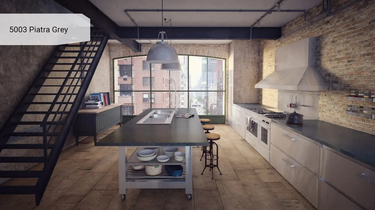 Caesarstone 5003 Piatra Grey в інтер'єрі