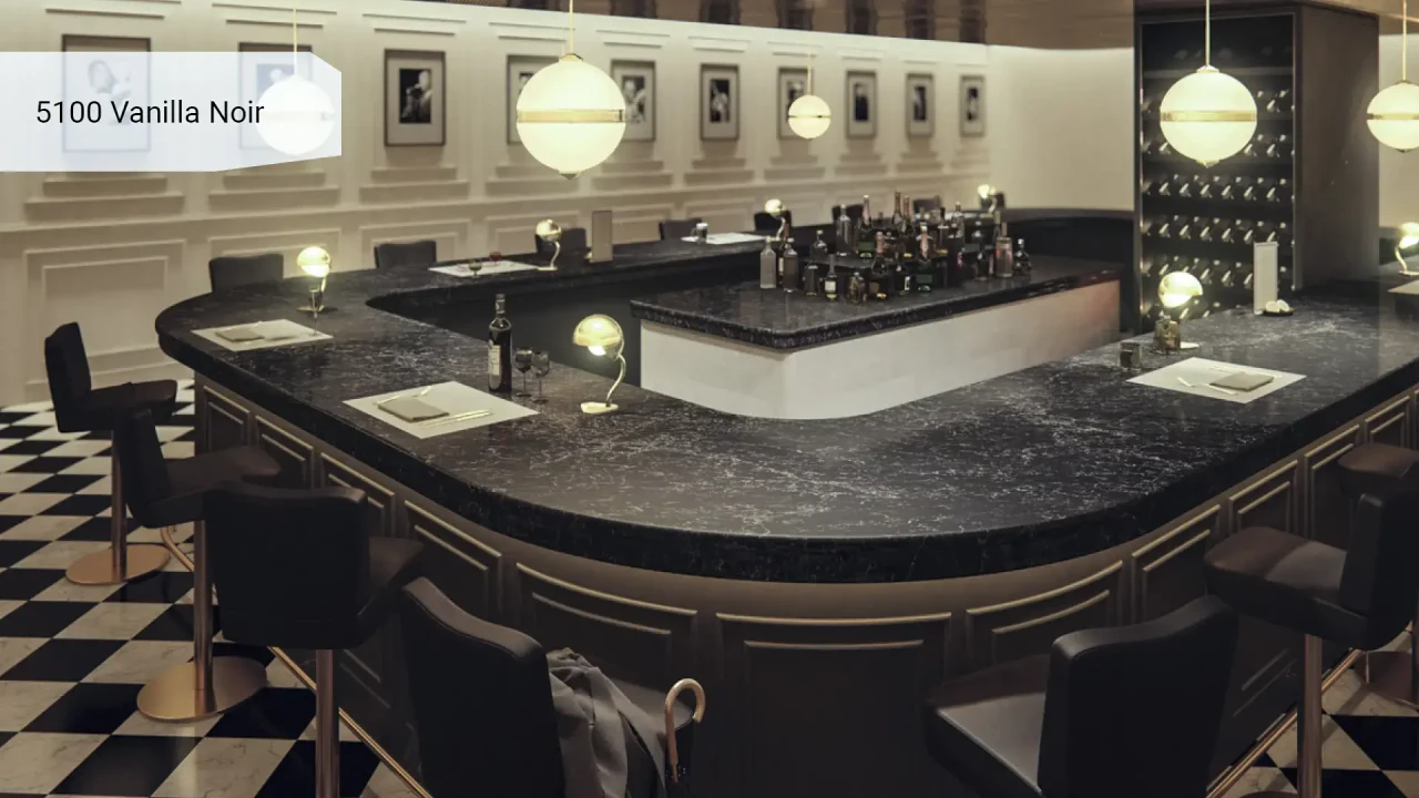 Caesarstone 5100 Vanilla Noir в інтер'єрі