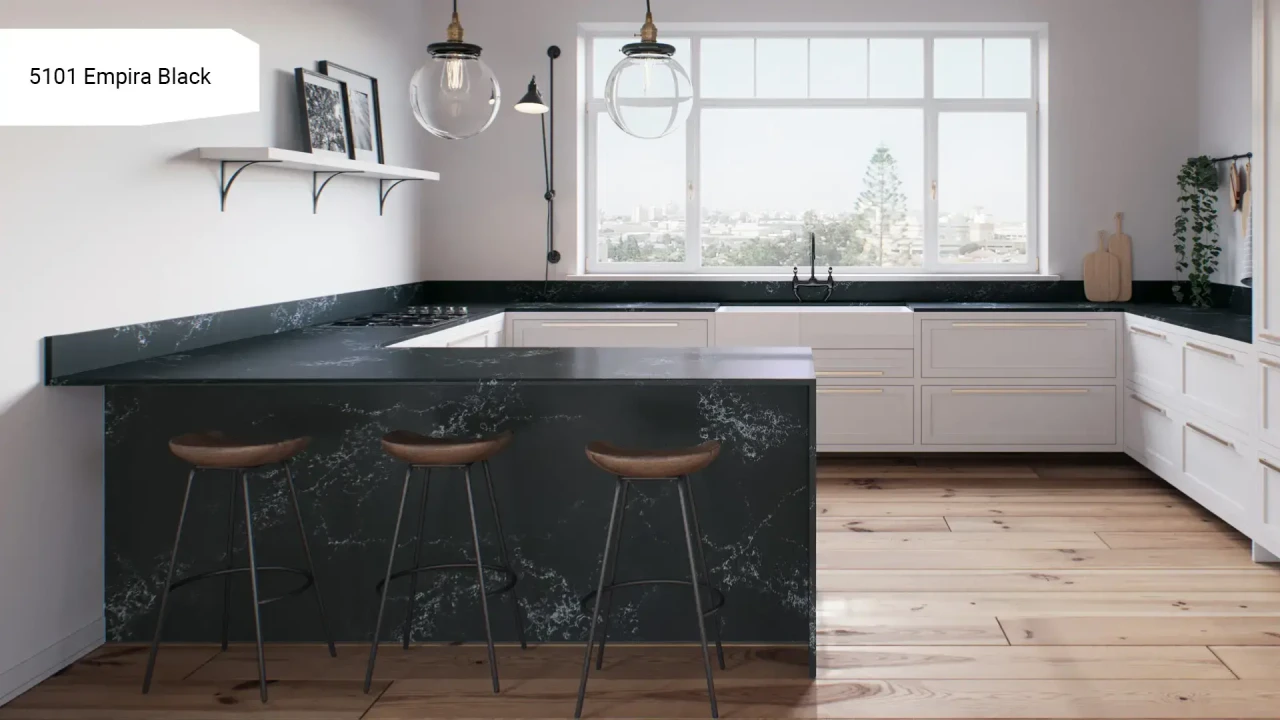Caesarstone 5101 Empira Black в интерьере