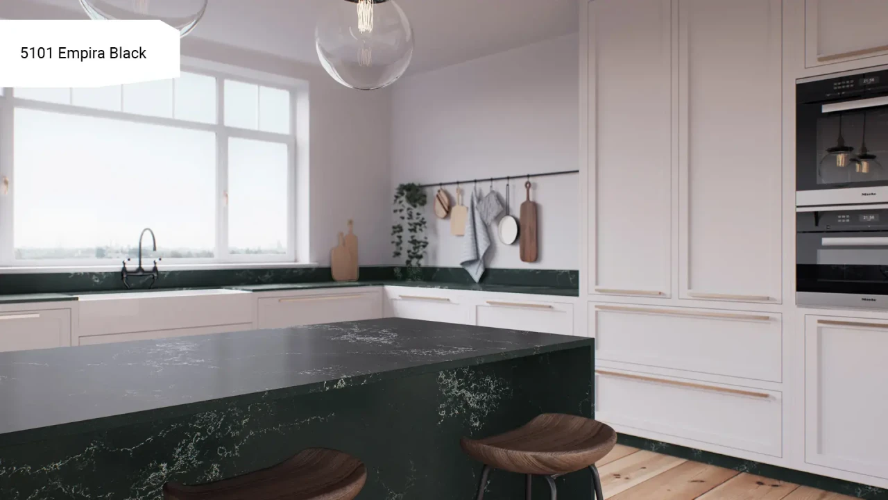 Caesarstone 5101 Empira Black в интерьере