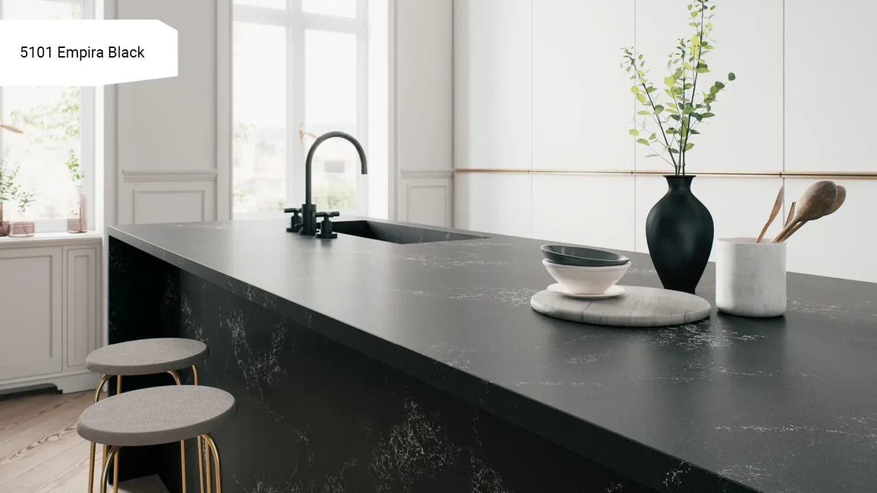Caesarstone 5101 Empira Black в интерьере