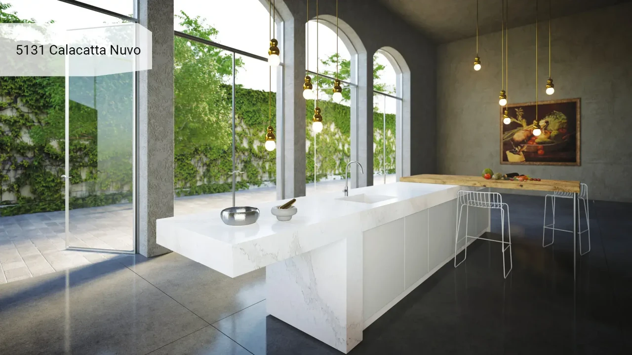 Caesarstone 5131 Calacatta Nuvo в інтер'єрі