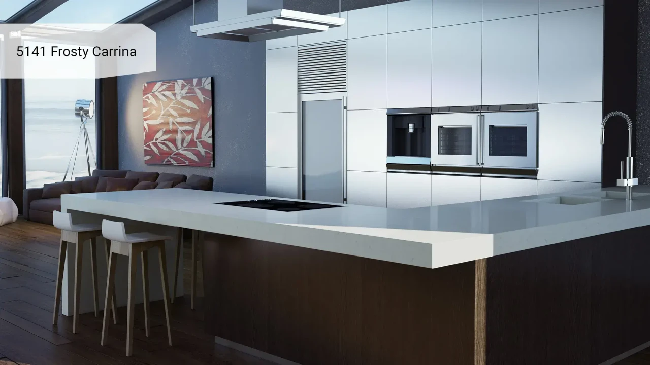 Caesarstone 5141 Frosty Carrina в интерьере