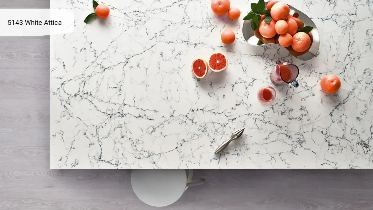 Caesarstone 5143 White Attica в интерьере