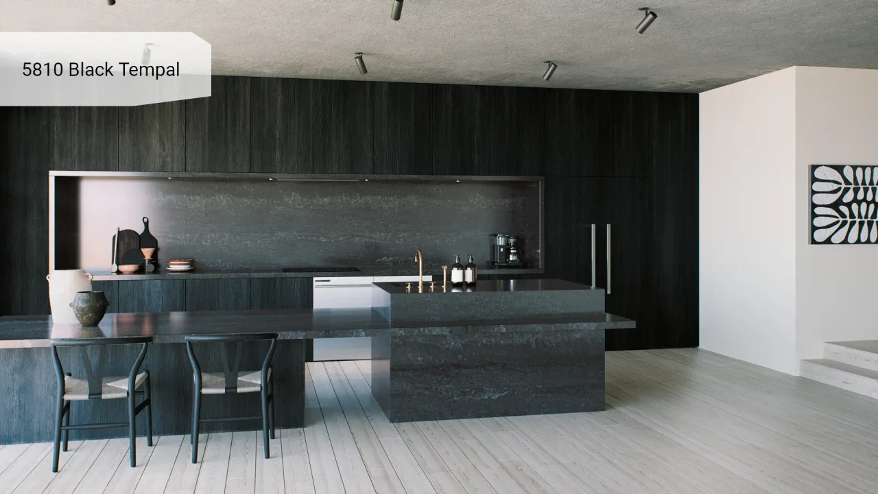 Caesarstone 5810H Black Tempal в інтер'єрі