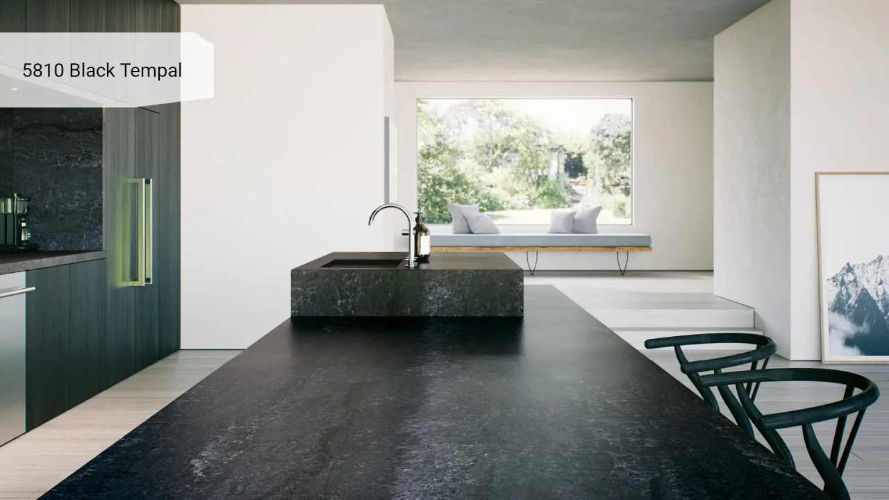 Caesarstone 5810H Black Tempal в інтер'єрі