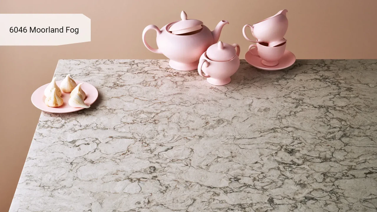 Caesarstone 6046 Moorland Fog в интерьере