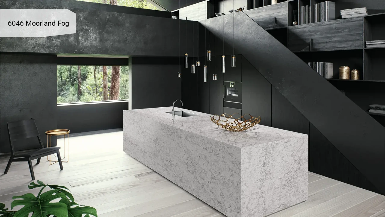 Caesarstone 6046 Moorland Fog в интерьере