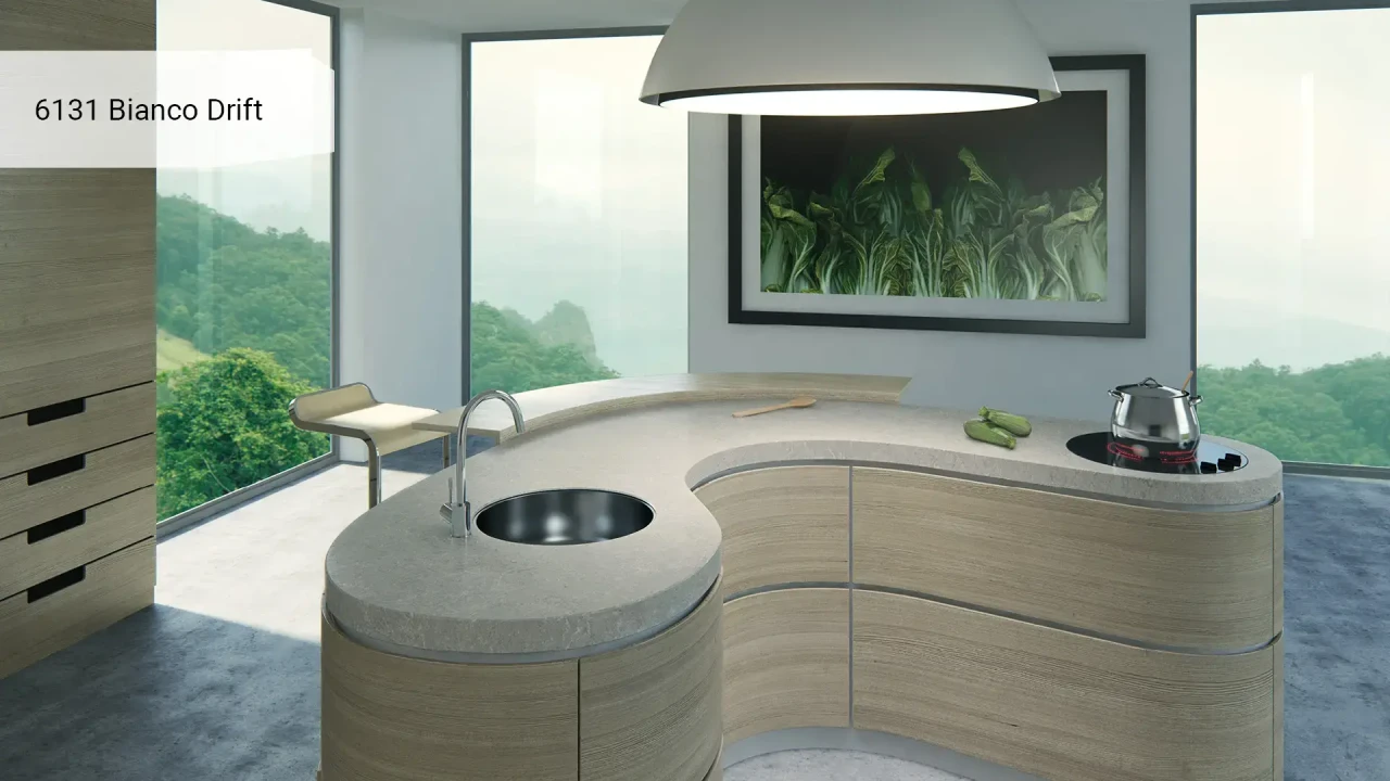 Caesarstone 6131 Bianco Drift в інтер'єрі
