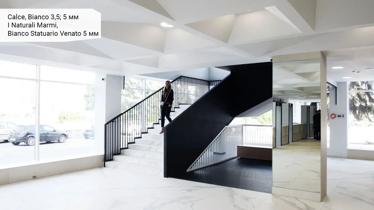 Laminam Naturali Bianco Statuario Venato в интерьере