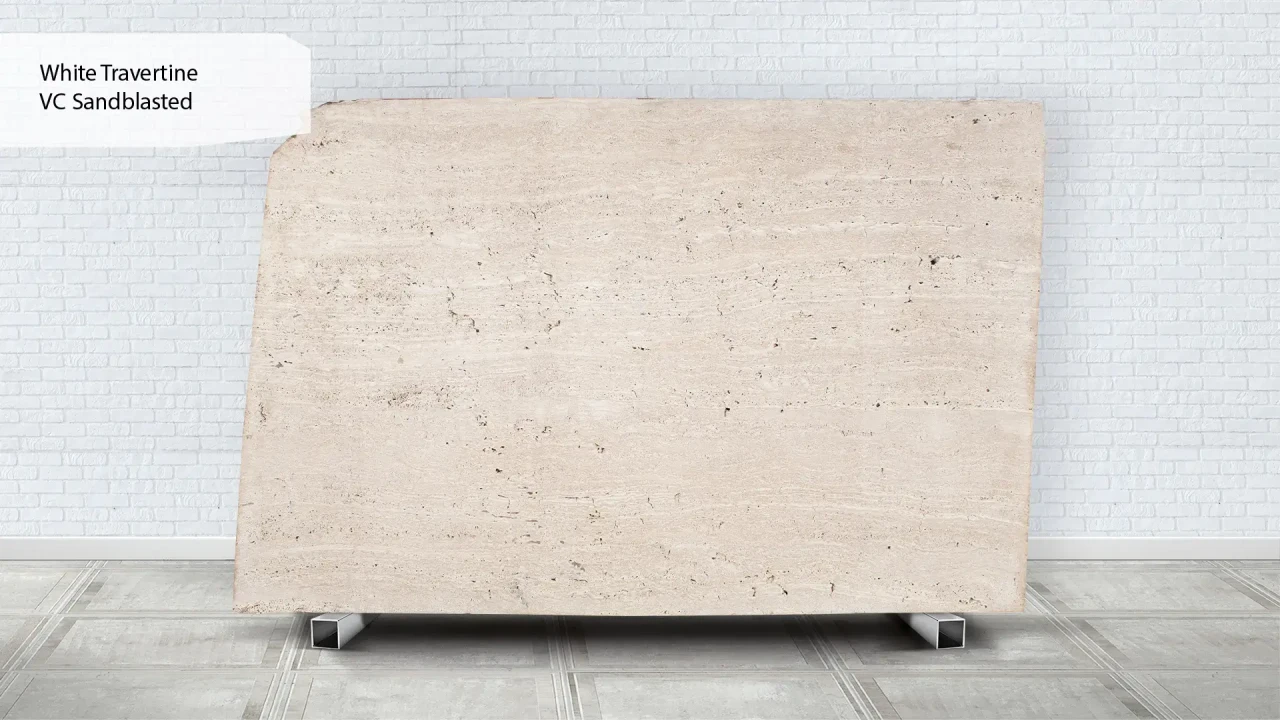 Scalla Naturale White Travertine VC Sandblasted в інтер'єрі
