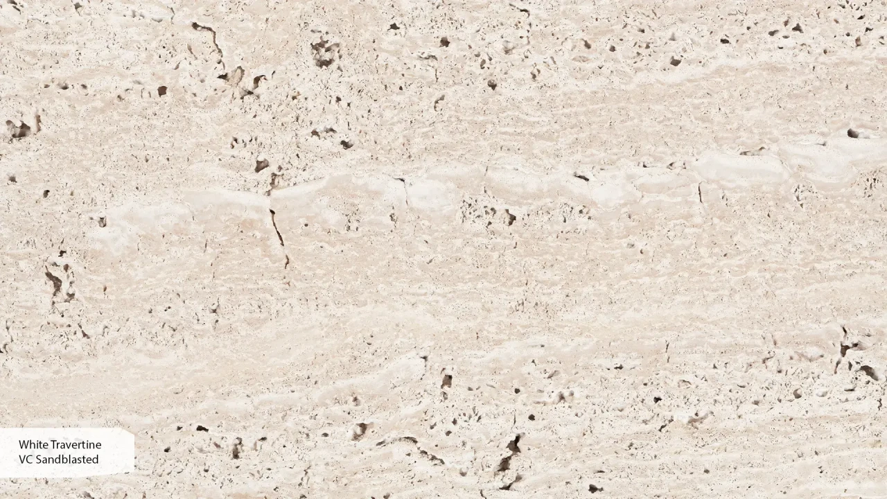 Scalla Naturale White Travertine VC Sandblasted
