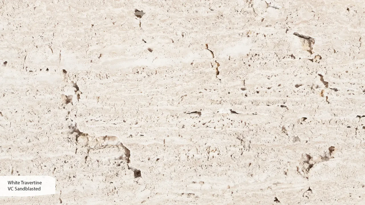 Scalla Naturale White Travertine VC Sandblasted в інтер'єрі