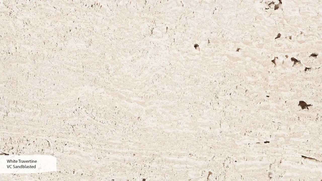 Scalla Naturale White Travertine VC Sandblasted в інтер'єрі